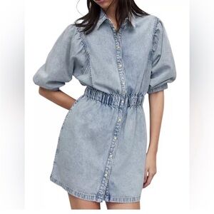 All Saints Light Blue Mini Dress NWT